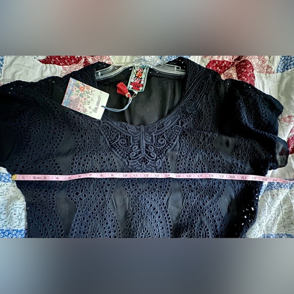 NWT Johnny Was Halfrid Eyelet petite dress with Chiffon Trim - Picture 7 of 8